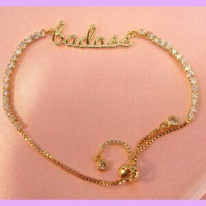 Gold Filled "Badass" Bracelet with CZ Diamonds